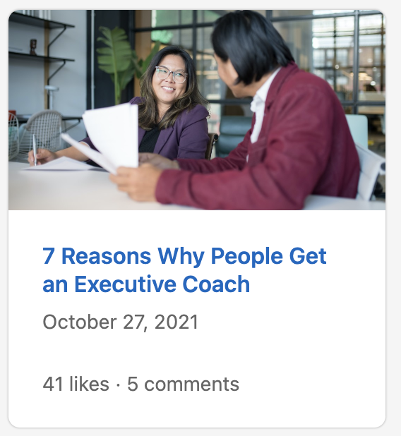 7 Reasons Why People Get an Executive Coach