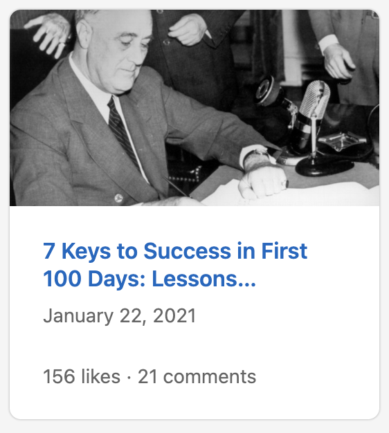 7 Keys to Success in First 100 Days: Lessons from FDR